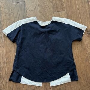 Madewell navy and striped top size small